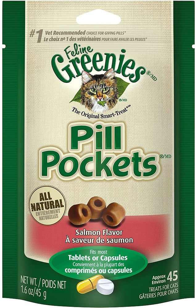 Greenies Pill Pockets Feline Salmon Flavor Cat Treats