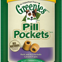 Greenies Pill Pockets Canine Roasted Duck and Pea Allergy Formula Dog Treats