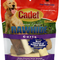 Cadet Rawhide Assorted Flavors Curls for Dogs