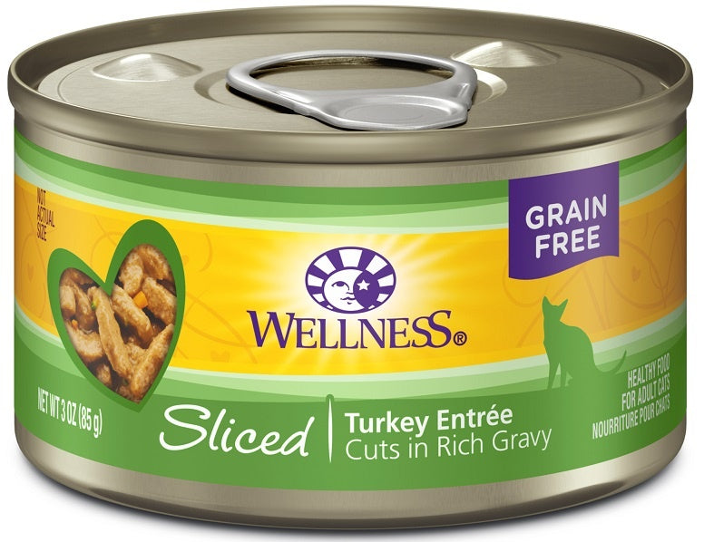 Wellness Grain Free Natural Sliced Turkey Entree Canned Cat Food