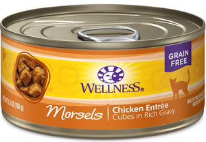 Wellness Grain Free Natural Chicken Morsels Entree Wet Canned Cat Food