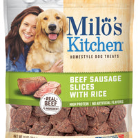 Milo's Kitchen Beef Sausage Slices with Rice Dog Treats