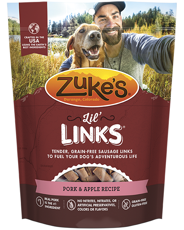 Zukes Lil' Links Grain Free Pork and Apple Recipe for Dogs