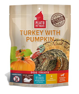 Plato Pet Treats EOS Turkey and Pumpkin Dog Treats