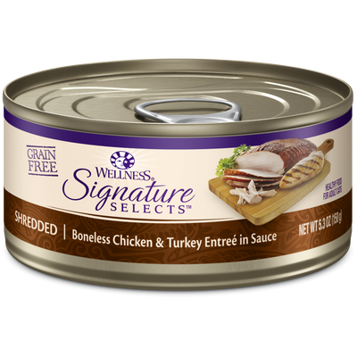 Wellness Signature Selects Grain Free Natural White Meat Chicken and Turkey Entree in Sauce Wet Canned Cat Food