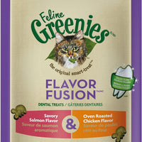Greenies Feline Dental Treats Flavor Fusion Salmon and Chicken Flavor Cat Treats