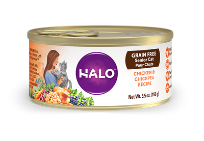 Halo Grain Free 7+ Senior Recipe Chicken and Chickpea Canned Cat Food