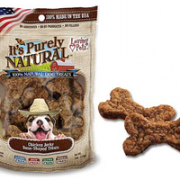 Loving Pets It's Purely Natural Chicken Jerky Bone-Shaped Dog Treats