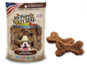 Loving Pets It's Purely Natural Chicken Jerky Bone-Shaped Dog Treats