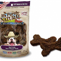 Loving Pets It's Purely Natural Beef Jerky Bone Shaped Dog Treats