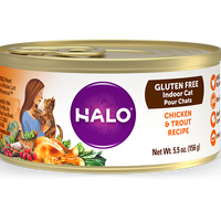 Halo Gluten Free Indoor Cat Chicken & Trout Recipe Canned Cat Food