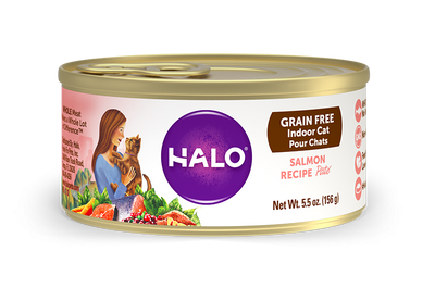 Halo Grain Free Indoor Cat Salmon Pate Canned Cat Food