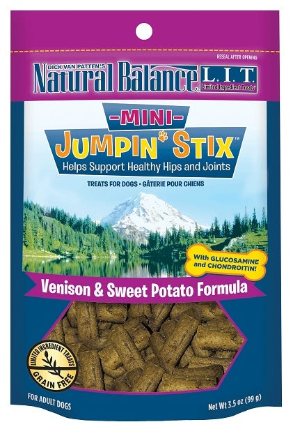 Natural Balance L.I.T. Limited Ingredient Treats Mini Jumpin' Stix Venison and Sweet Potato Formula Dog Treats
