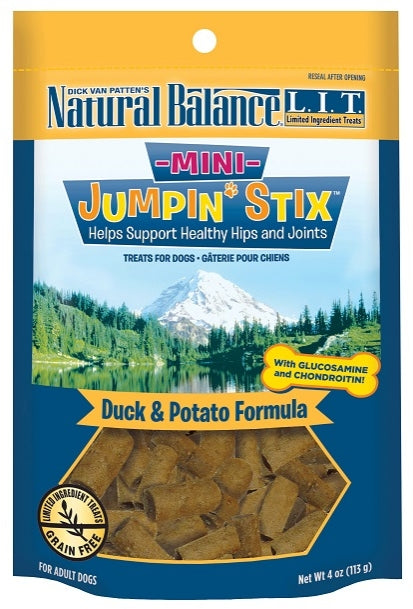 Natural Balance L.I.T. Limited Ingredient Treats Mini Jumpin' Stix Duck and Potato Formula Dog Treats