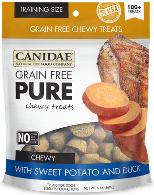 Canidae Grain Free PURE Chewy Training Treats with Sweet Potato and Duck Dog Treats
