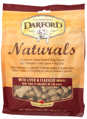 Darford Naturals Liver and Flaxseed Minis Oven Baked Treats for Dogs