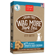Cloud Star Wag More Bark Less Oven Baked Grain Free Itty Bitty Smooth Aged Cheddar Dog Treats