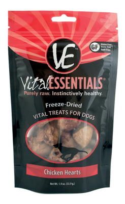 Vital Essentials Freeze Dried Vital Treats Grain Free Chicken Hearts Dog Treats