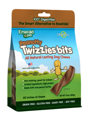 Emerald Pet Grain Free Peanutty Twizzies Bits Dog Treats
