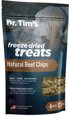 Dr. Tim's Freeze Dried Natural Beef Chips Dog and Cat Treats
