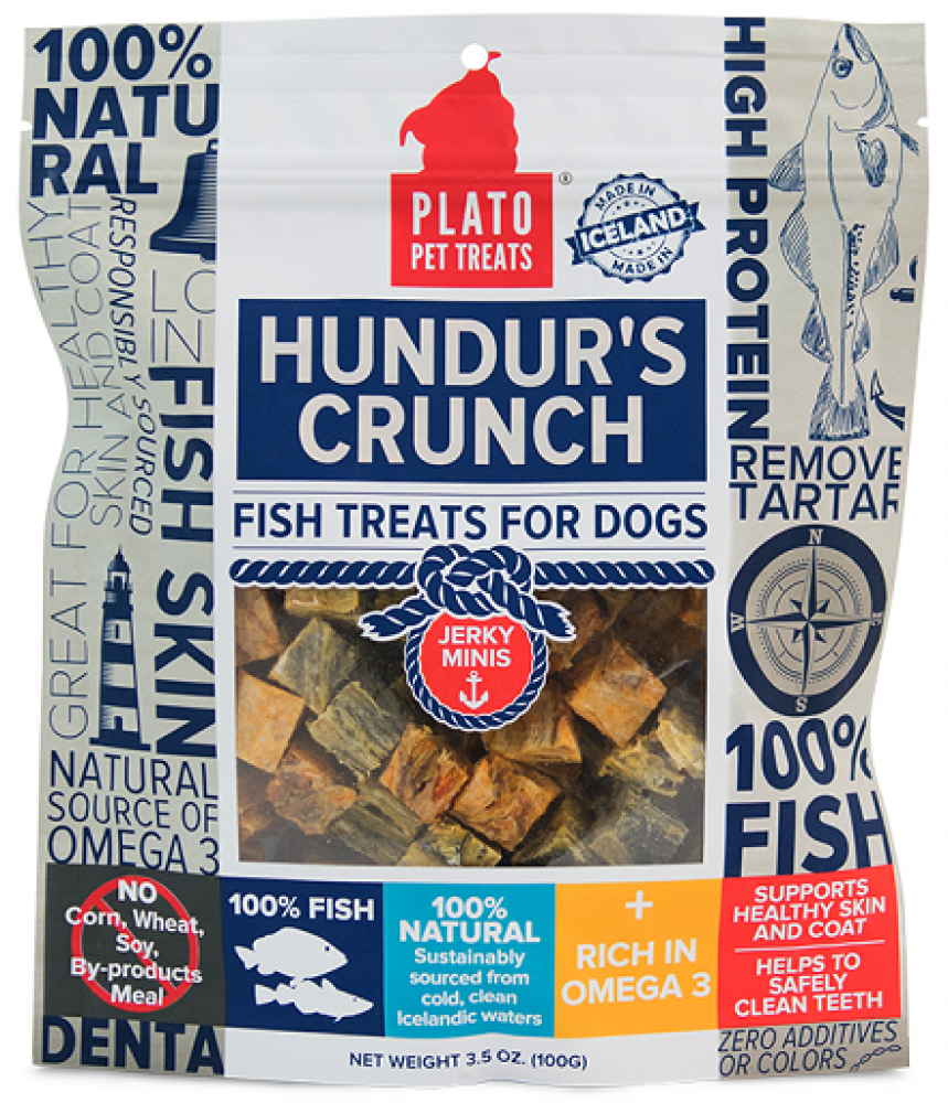 Plato Hundur's Grain Free Crunch Jerky Minis Dog Treats