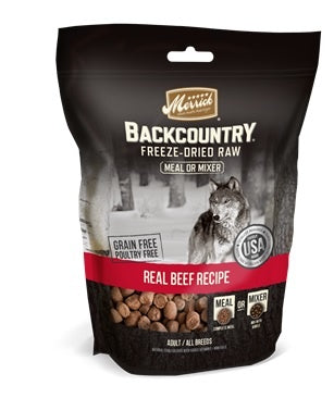 Merrick Backcountry Freeze Dried Grain Free Beef Recipe Meal Mixer for Dogs