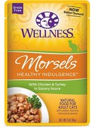 Wellness Healthy Indulgence Natural Grain Free Morsels with Chicken and Turkey in Savory Sauce Cat Food Pouch