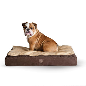 K&H Pet Products Feather Top Orthopedic Chocolate/Tan Pet Bed
