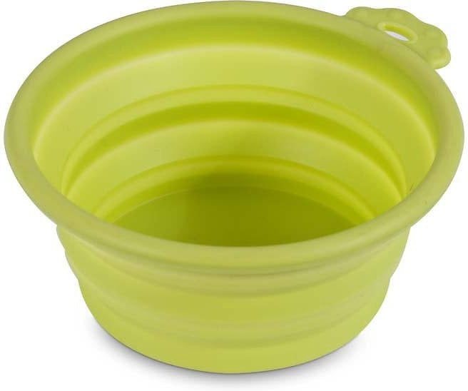 Petmate Silicone Round Green Collapsible Travel Bowl