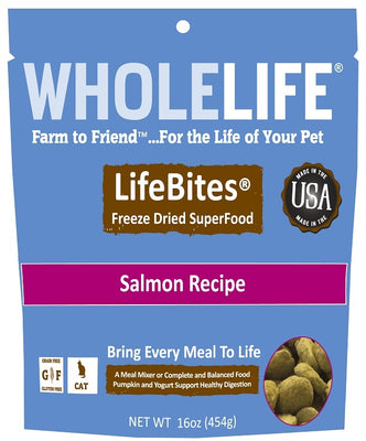 Whole Life LifeBites Grain Free Salmon Recipe Freeze Dried SuperFood for Cats
