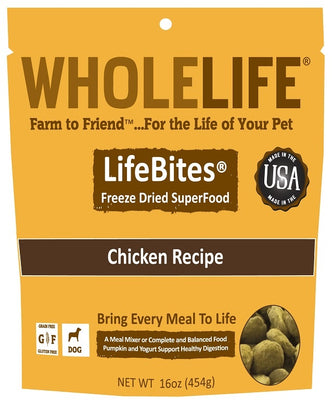 Whole Life LifeBites Grain Free Chicken Recipe Freeze Dried SuperFood for Dogs