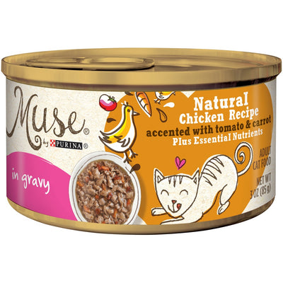 Purina Muse Natural Adult Grain Free Chicken Recipe with Tomato and Carrot in Gravy Canned Cat Food