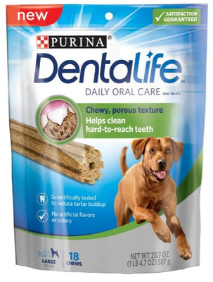 Purina Dentalife Daily Oral Care Adult Large Breed Chicken Flavor Dog Treats