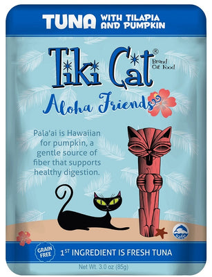 Tiki Cat Aloha Friends Grain Free Tuna with Tilapia and Pumpkin Cat Food Pouches