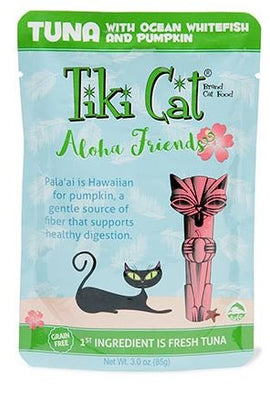 Tiki Cat Aloha Friends Grain Free Tuna with Ocean Whitefish and Pumpkin Cat Food Pouch