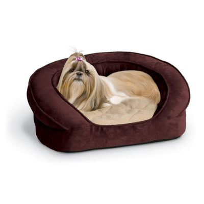 K&H Pet Products Deluxe Ortho Bolster Eggplant Sleeper Pet Bed