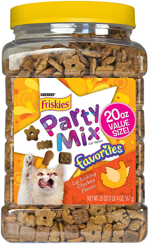 Friskies Party Mix Favorites Lip Lickin Chicken Flavor Cat Treats
