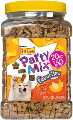 Friskies Party Mix Favorites Lip Lickin Chicken Flavor Cat Treats
