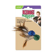 KONG Naturals Crinkle Ball with Feathers Cat Toy