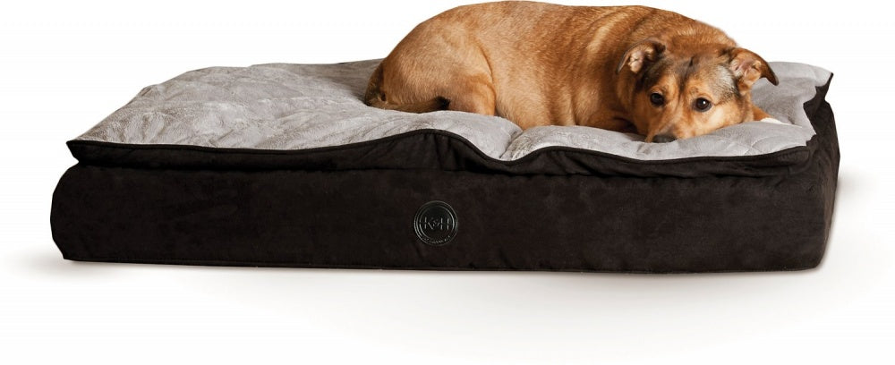 K&H Pet Products Feather Top Orthopedic Black/Gray Pet Bed