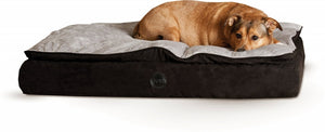 K&H Pet Products Feather Top Orthopedic Black/Gray Pet Bed