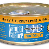 Natural Balance L.I.D. Limited Ingredient Diets Turkey and Turkey Liver Indoor Canned Cat Food