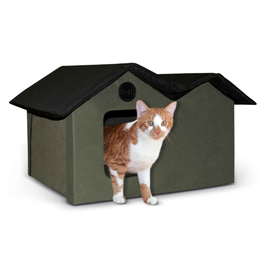 K&H Pet Products Unheated Olive Extra Wide Outdoor Kitty House