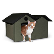 K&H Pet Products Unheated Olive Extra Wide Outdoor Kitty House