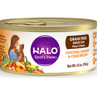 Halo Holistic Grain Free Adult Chicken, Shrimp, and Crab Recipe Canned Cat Food