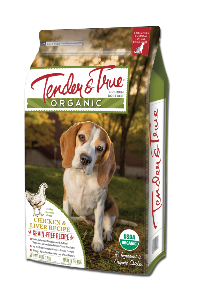 Tender & True Grain Free Organic Chicken and Liver Recipe Dry Dog Food