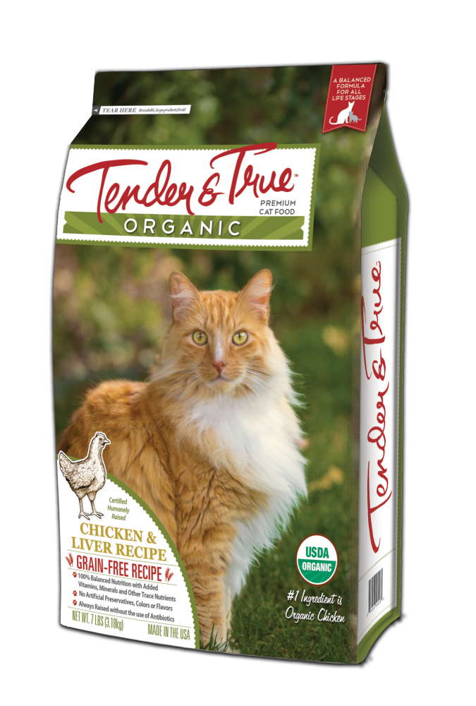 Tender & True Grain Free Organic Chicken and Liver Recipe Dry Cat Food
