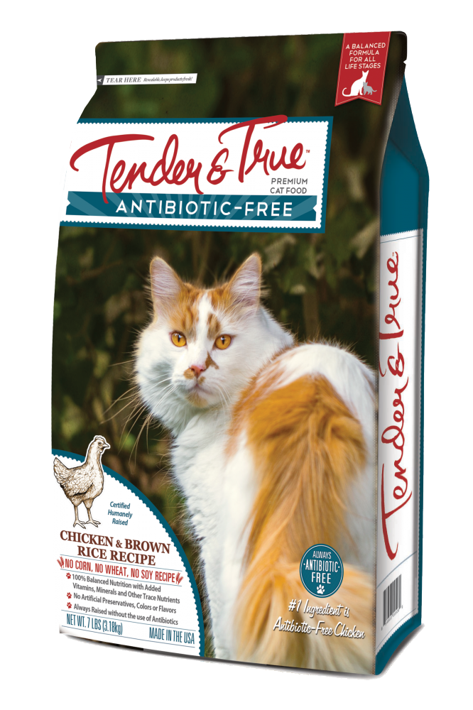 Tender & True Antibiotic-Free Chicken and Brown Rice Recipe Dry Cat Food