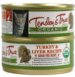 Tender & True Grain Free Organic Turkey and Liver Recipe Canned Cat Food