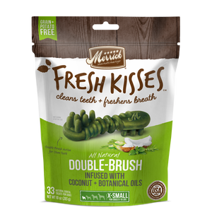 Merrick Fresh Kisses Grain Free Coconut Oil and Botanicals Extra Small Dental Dog Treats